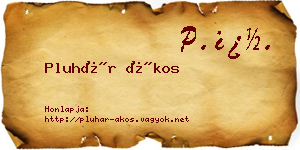Pluhár Ákos névjegykártya